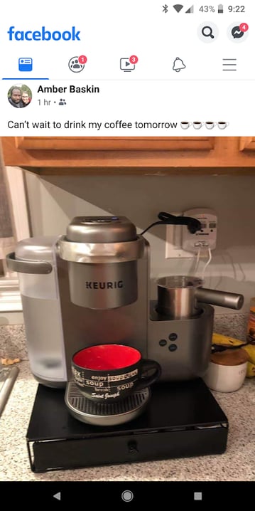 Amber Baskin posts about Keurig